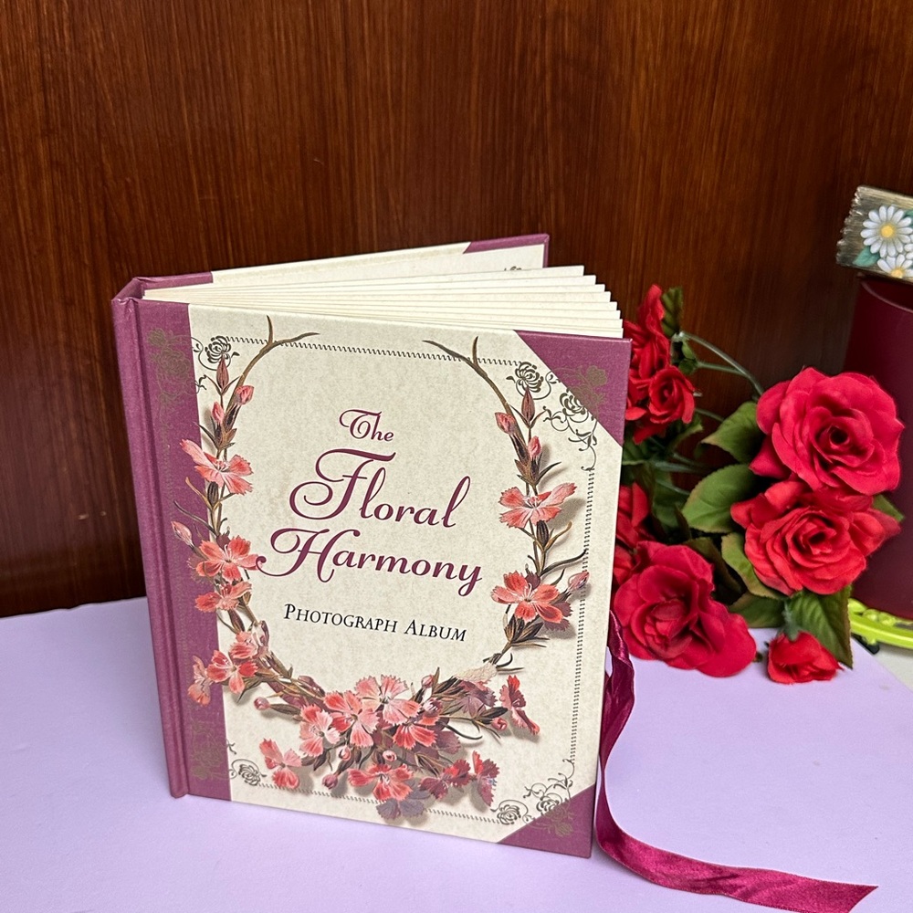 Vintage The Floral Harmony Photograph Album Victorian book